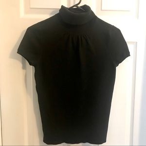 Ann Taylor Cap Sleeve Black Turtleneck Sweater S